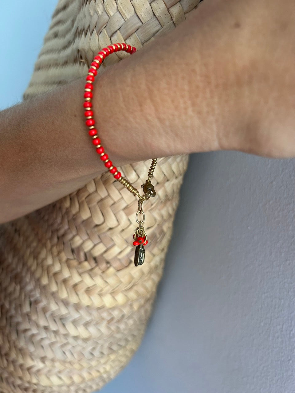 Natasha Beaded Bracelet - Red