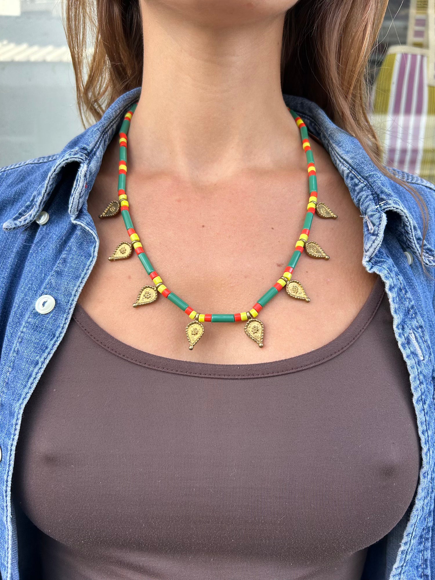 Green Tribal Necklace