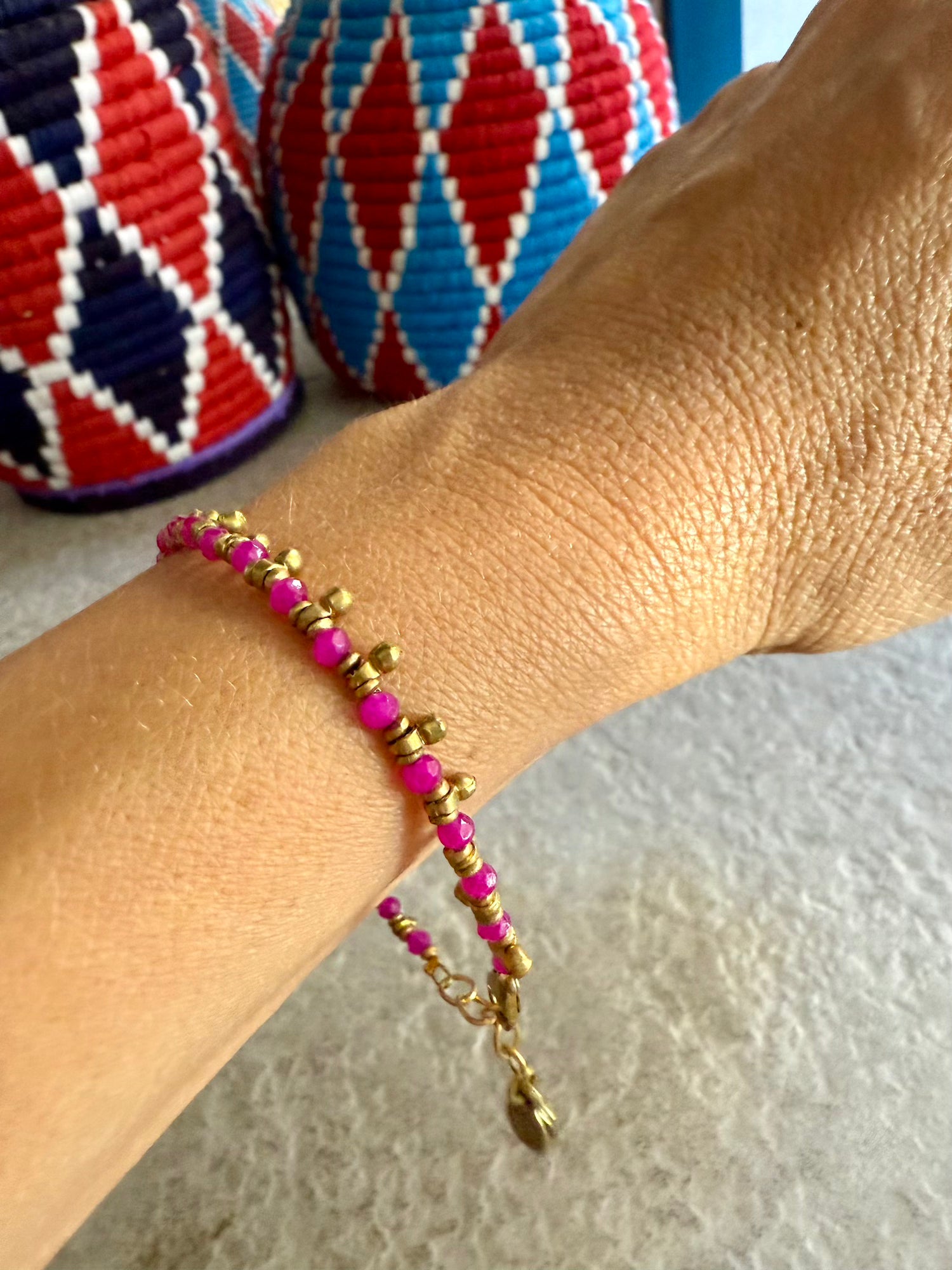 Natasha Beaded Bracelet - Pink