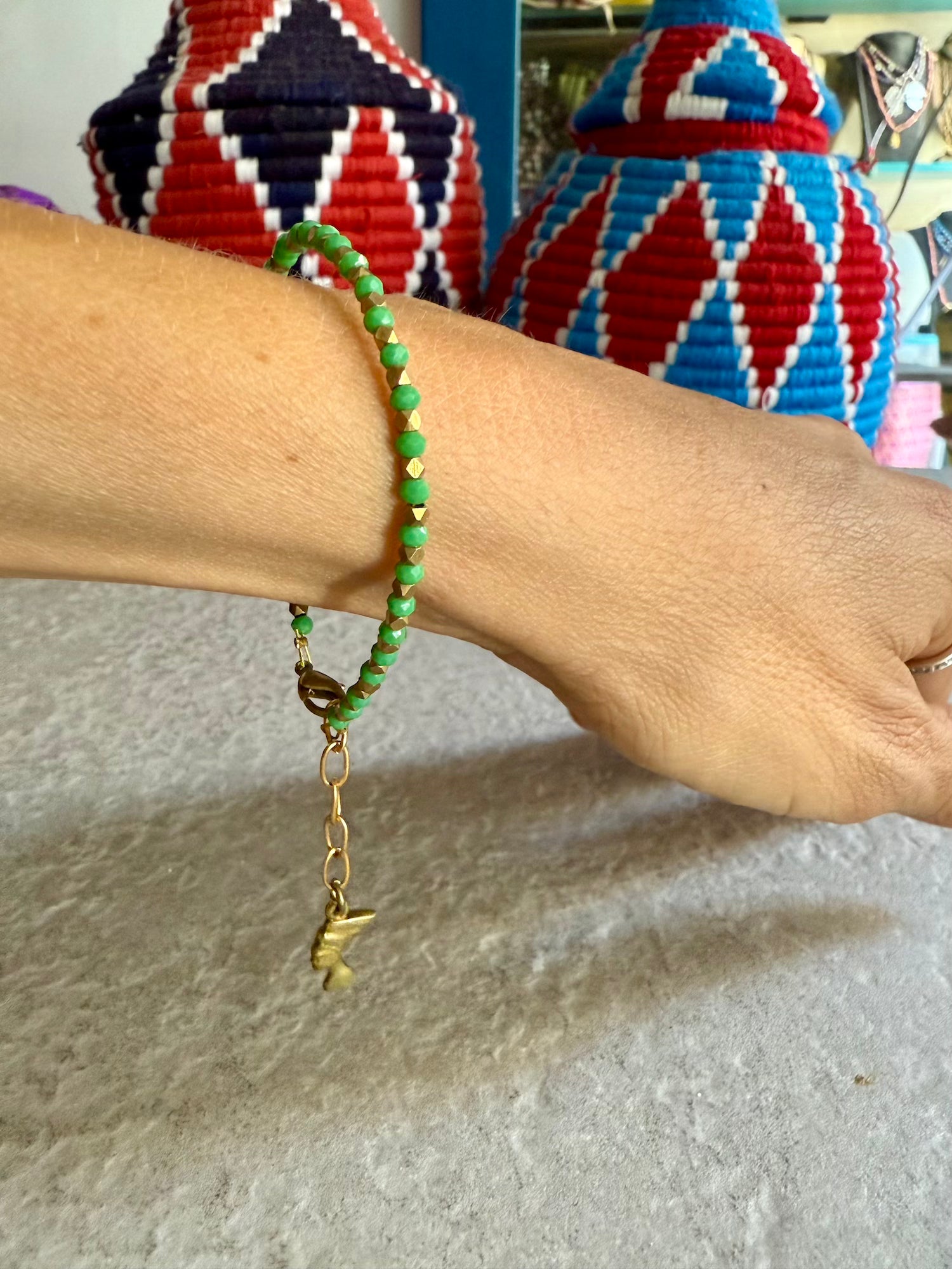 Natasha Beaded Bracelet - Lt. Green