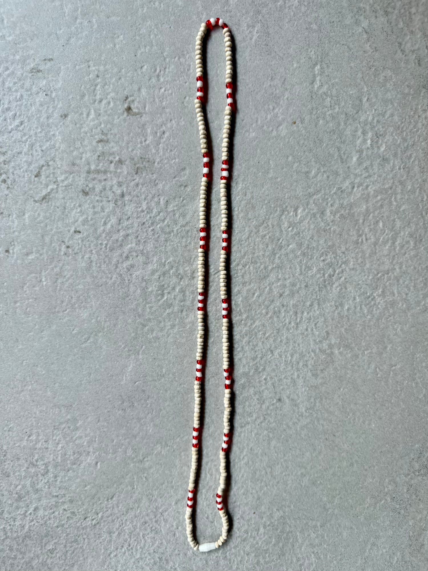 White Wood Mala - Red