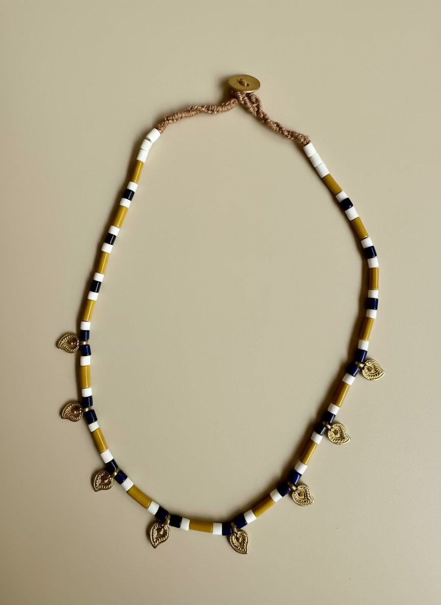 Mustard Black Tribal Necklace