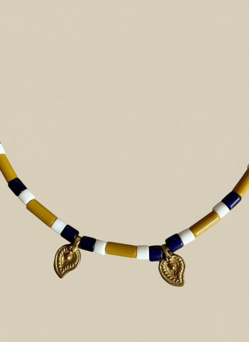 Mustard Black Tribal Necklace