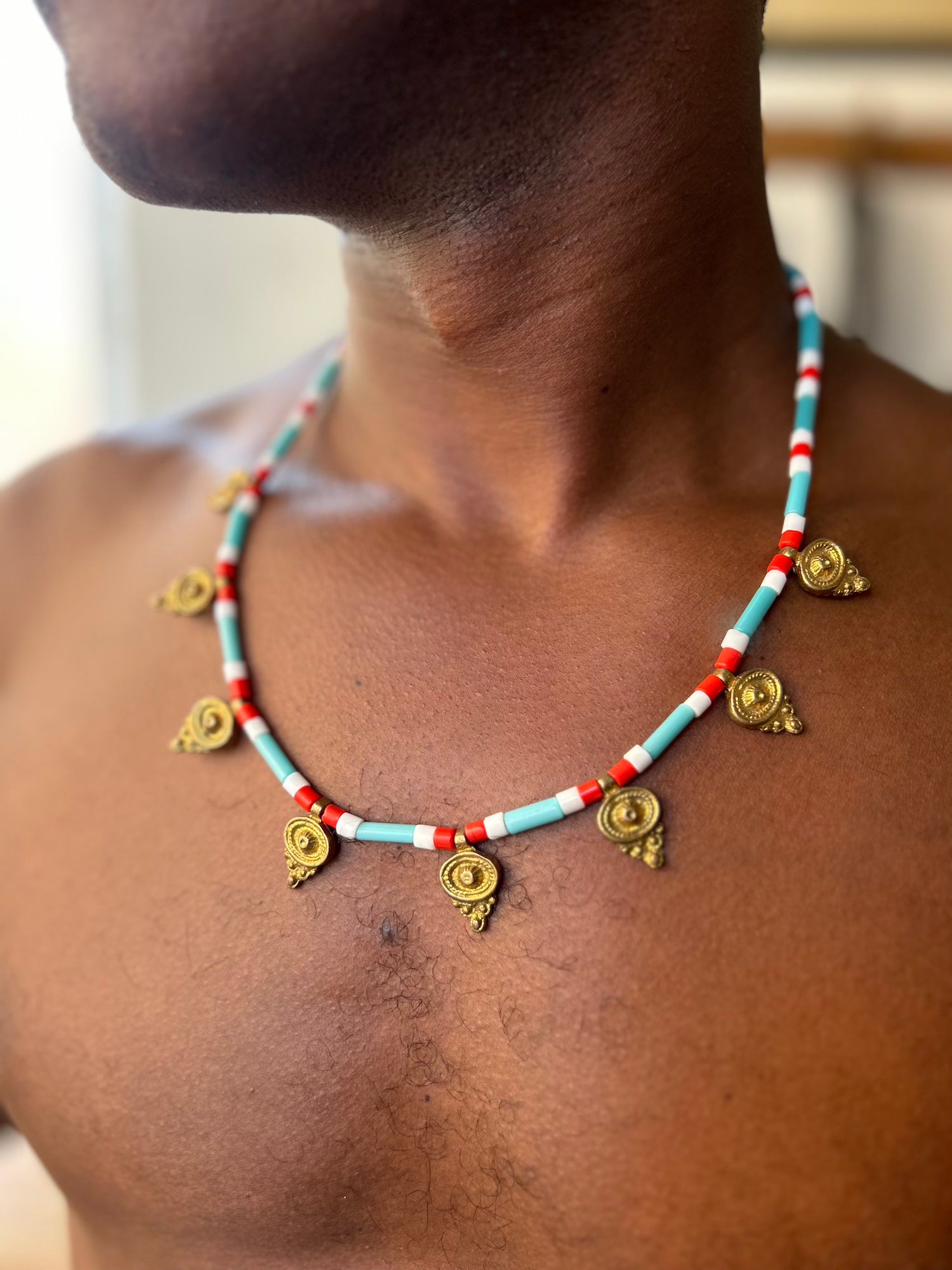 Blue Tribal Necklace