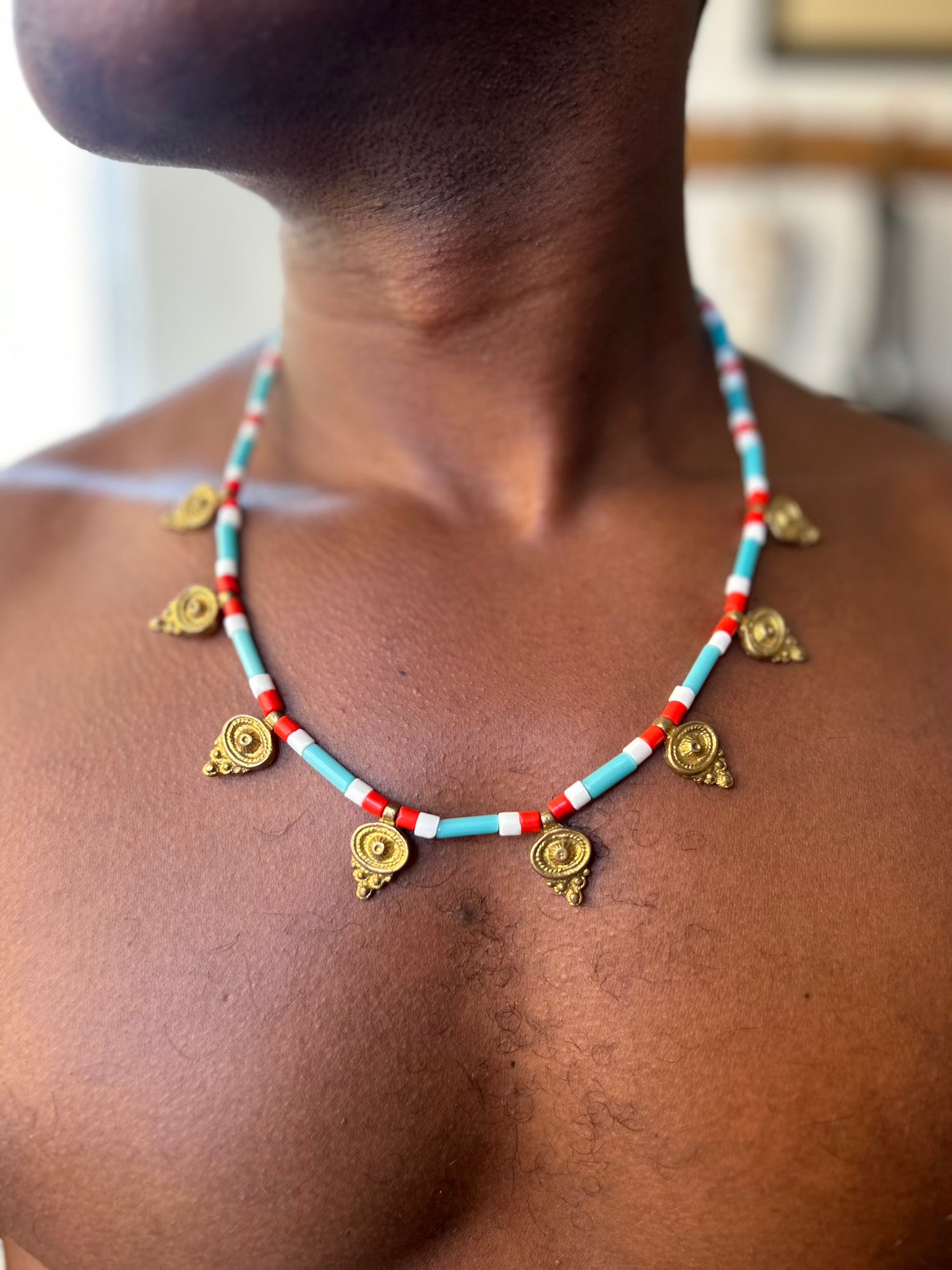 Blue Tribal Necklace