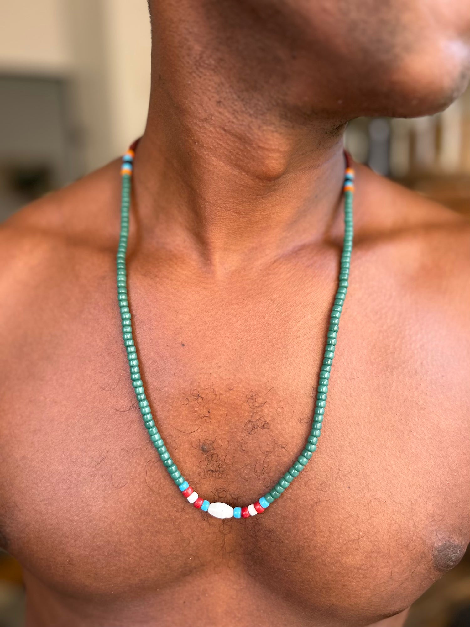 Nagaland Single Necklace - Dark Green
