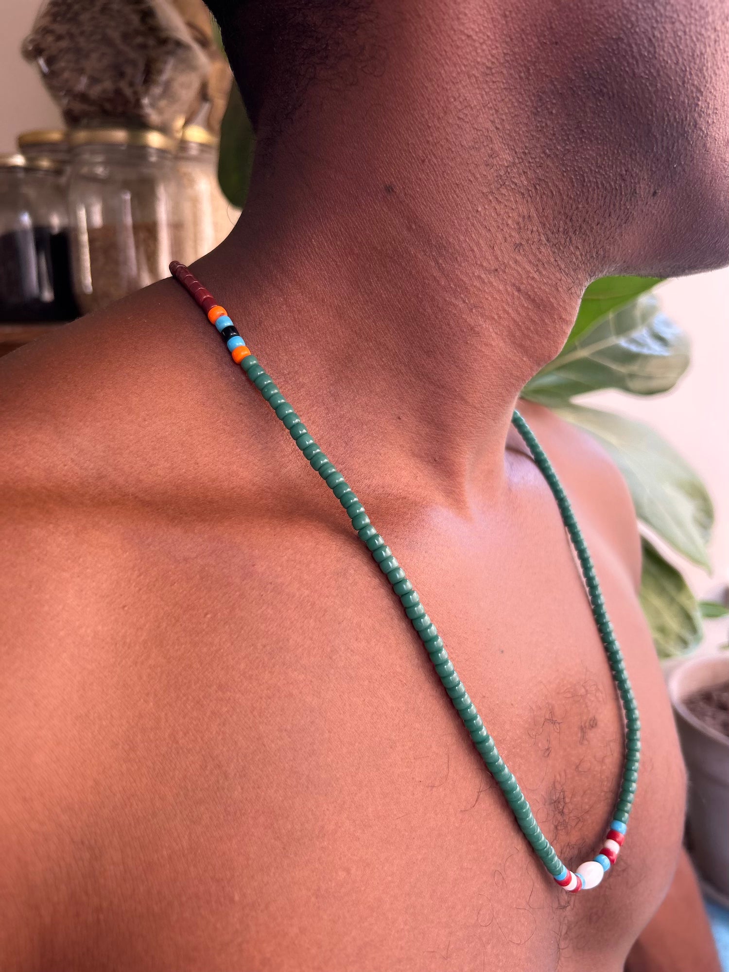 Nagaland Single Necklace - Dark Green