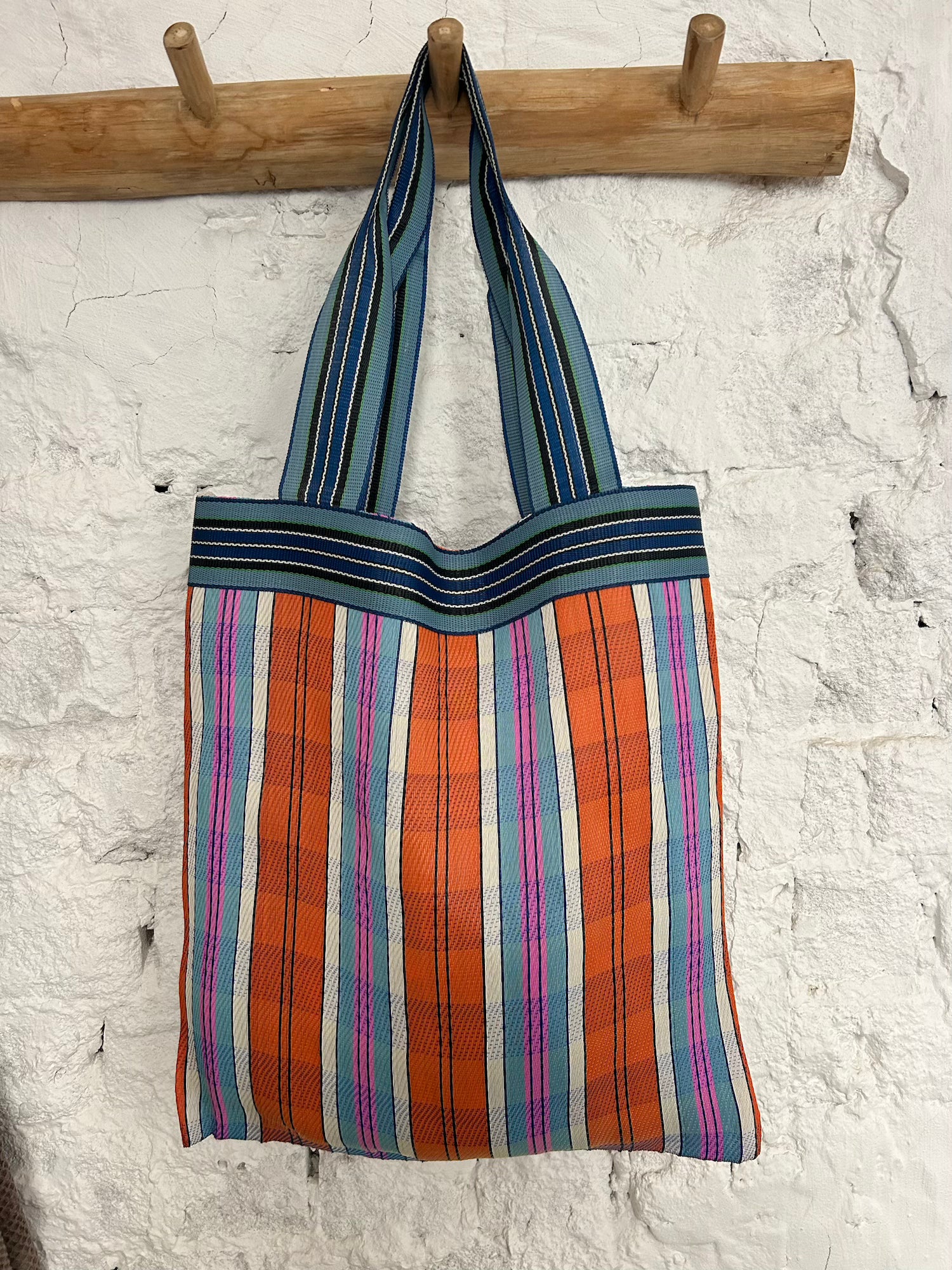Flat Madras Shopper