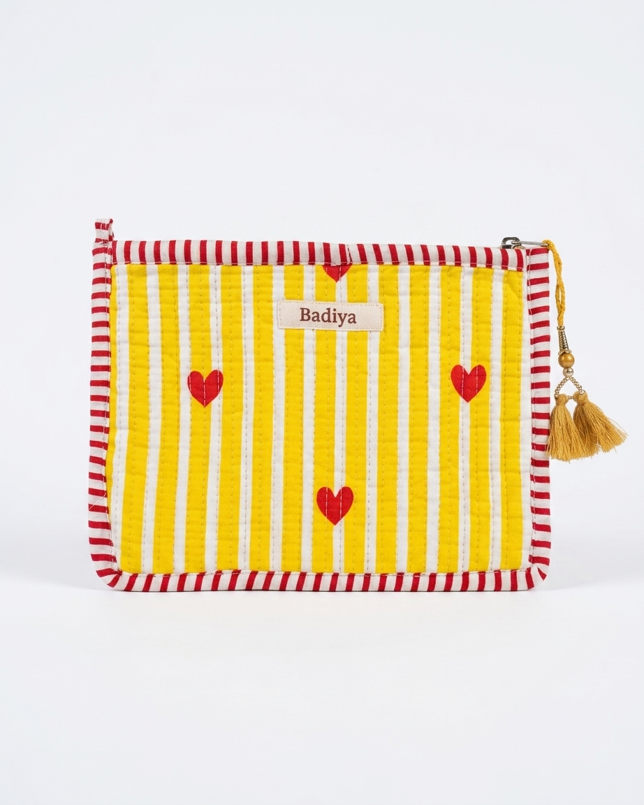 Pouch - Yellow Hearts