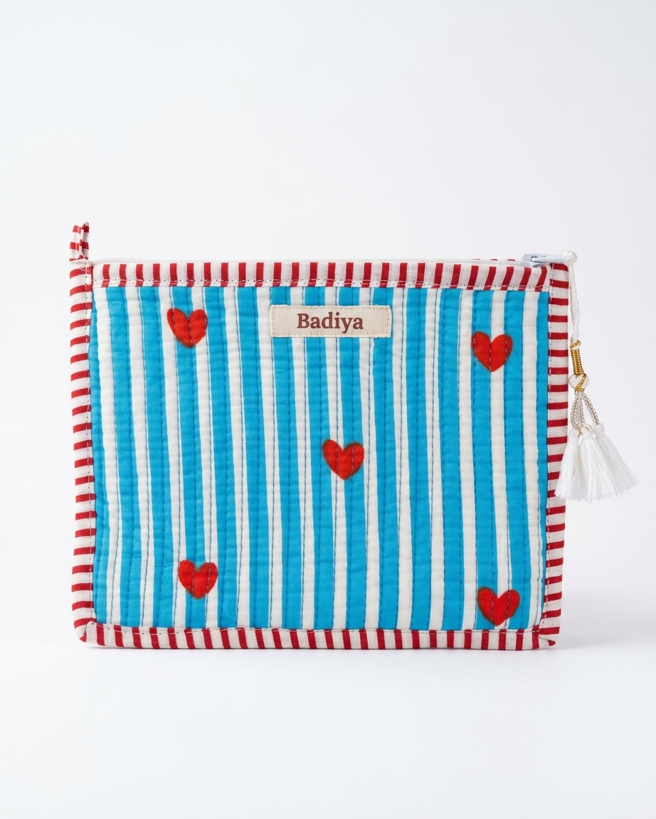 Pouch - Blue Hearts