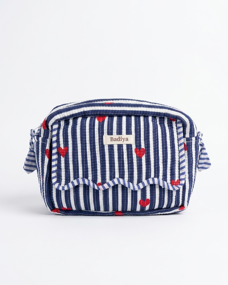 Indigo Heart Makeup Bag