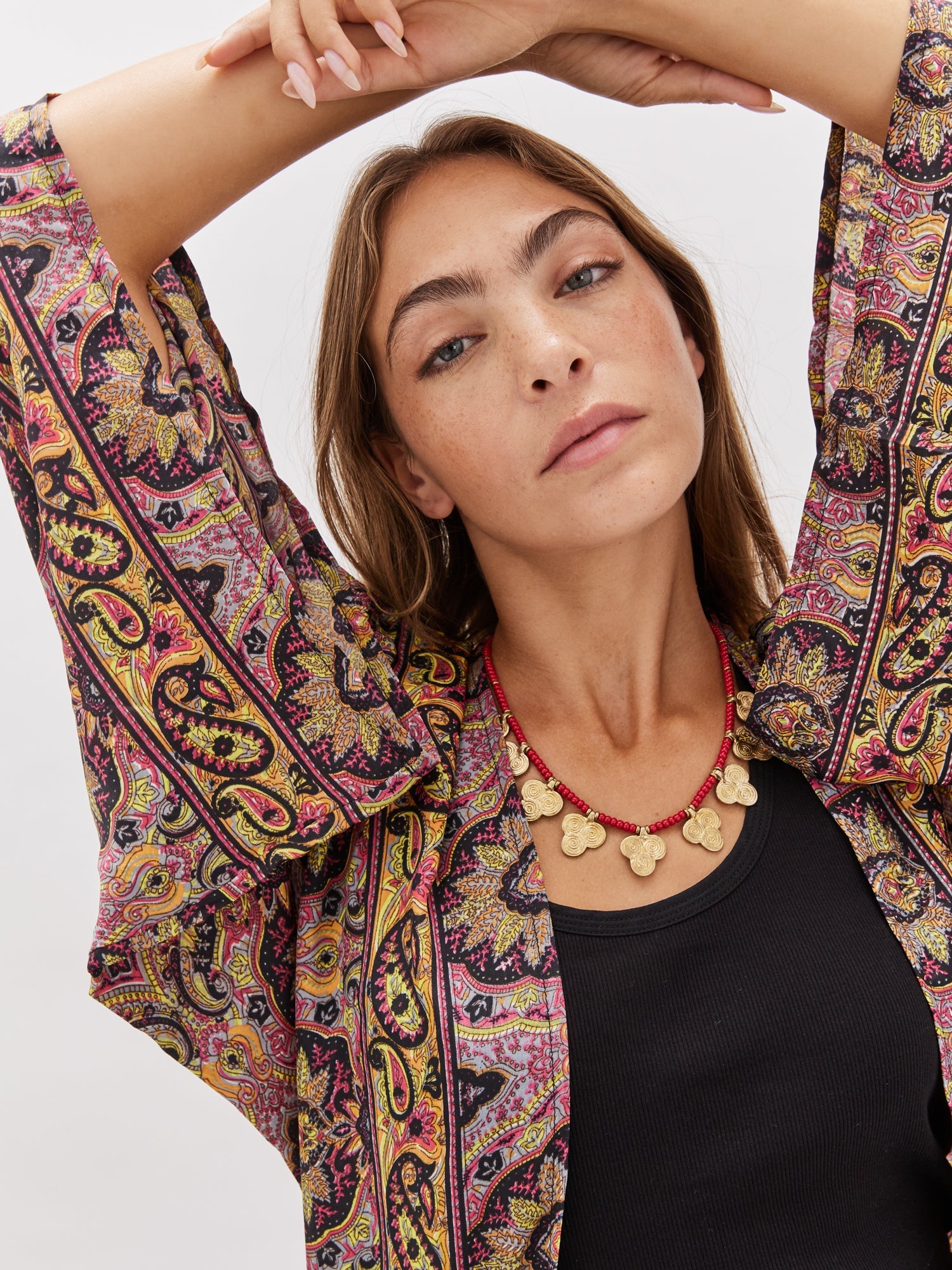 Natasha Spiral Necklace - Red