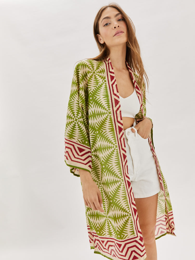 Cotton Print Kimono