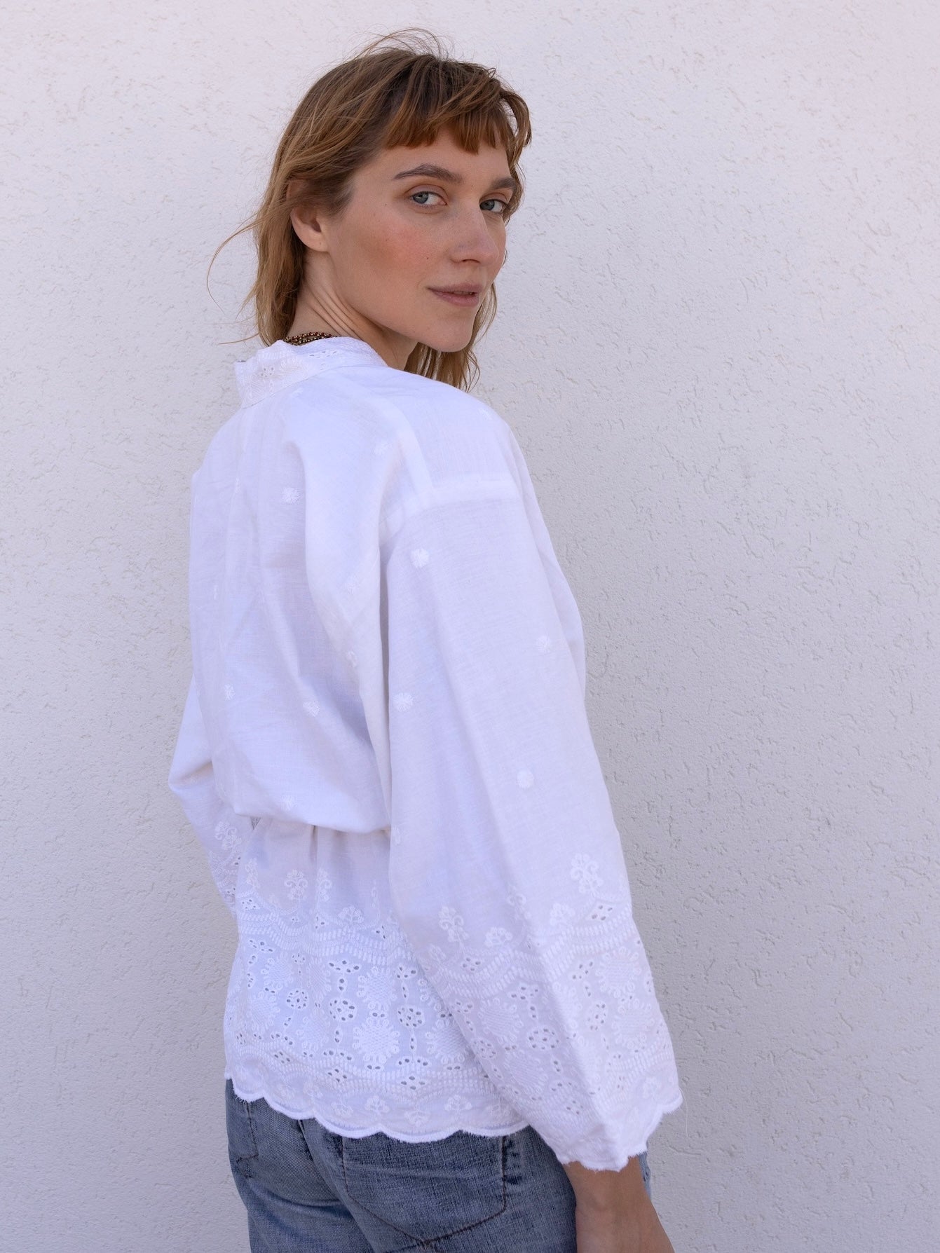 Schiffli Kimono Top