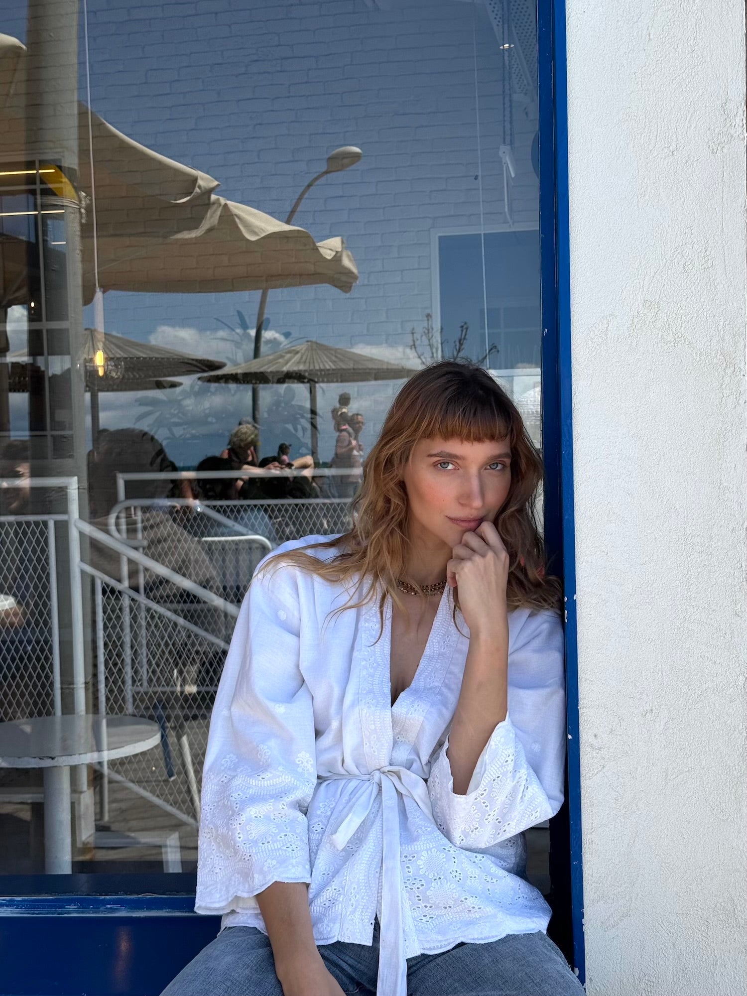 Schiffli Kimono Top