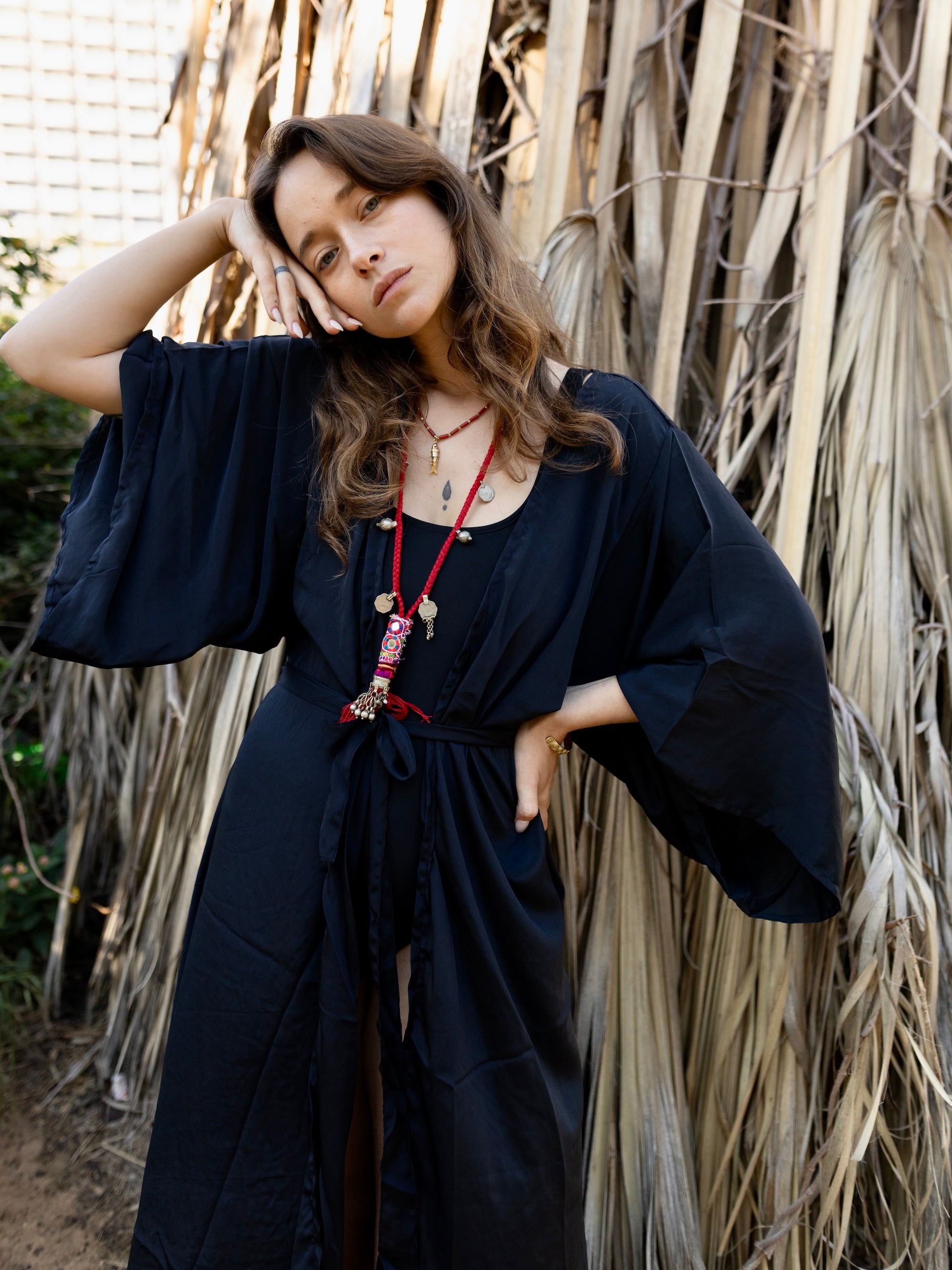 Jet black Kimono