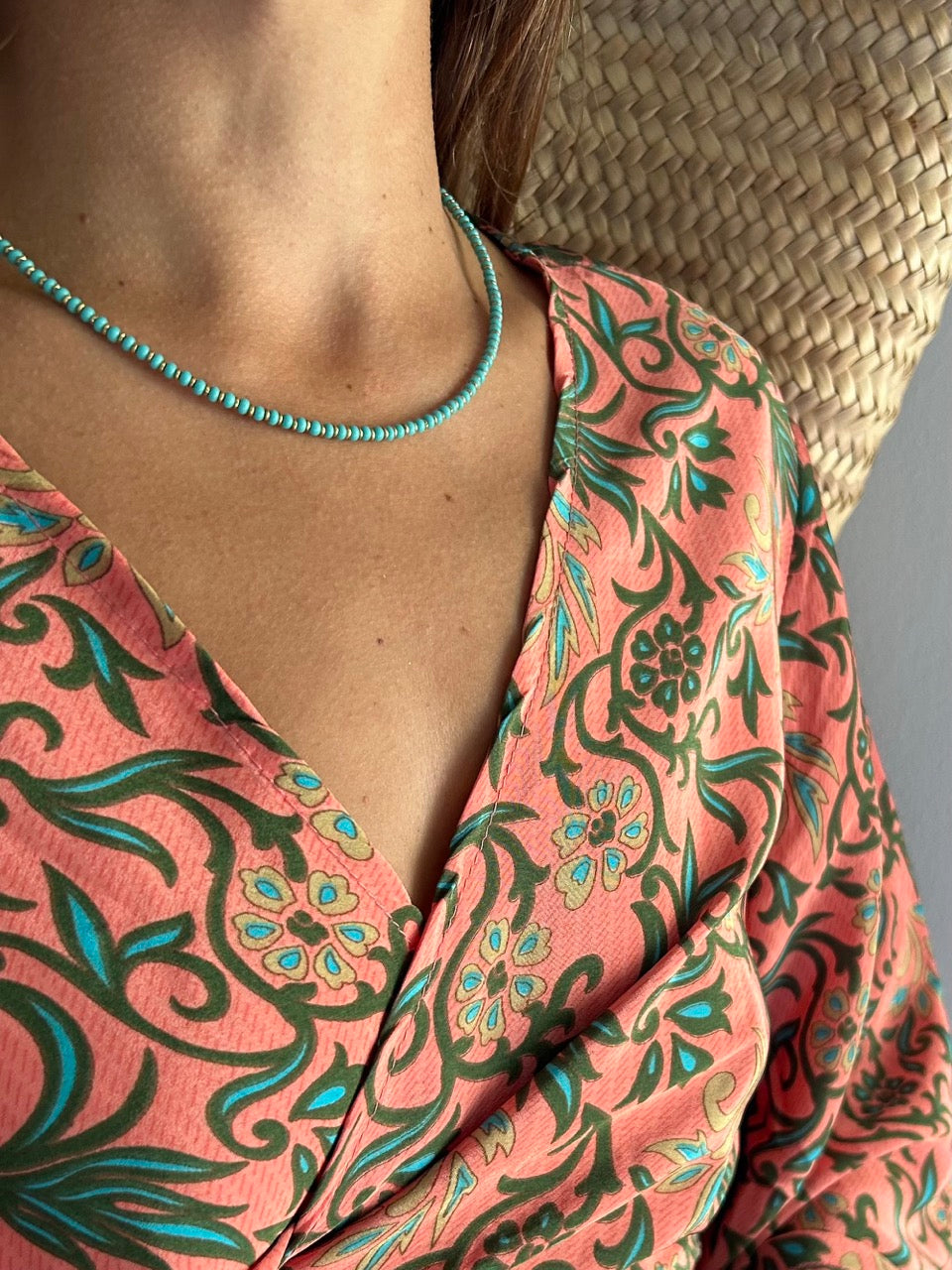 Natasha Beaded Necklace - Turquoise