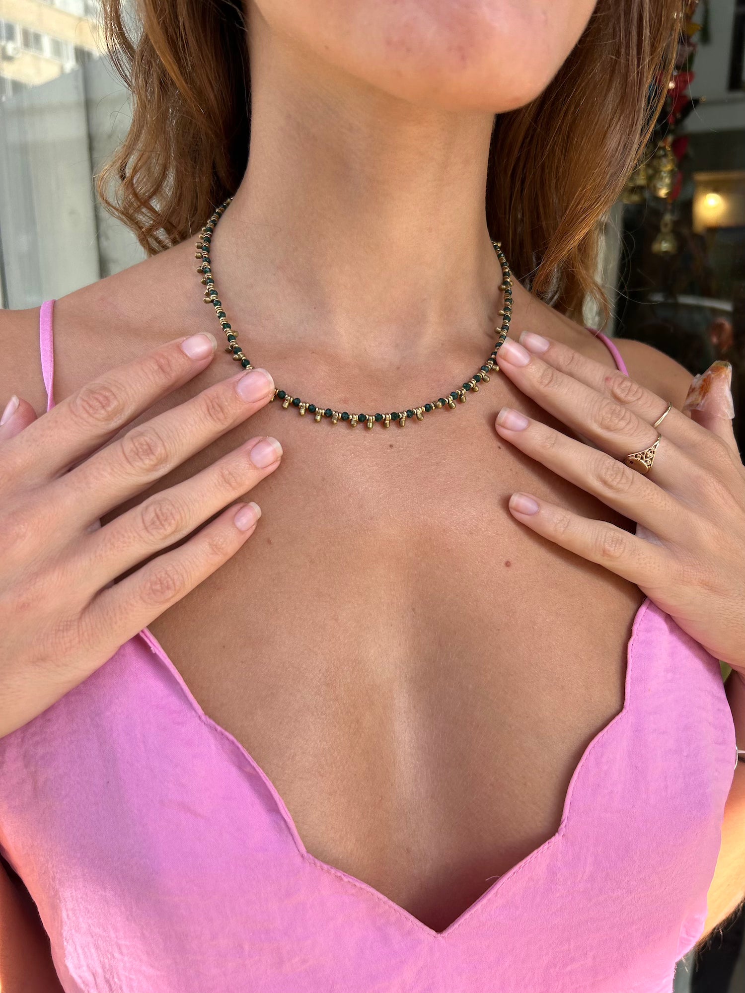 Natasha Rich Necklace (short) - Green