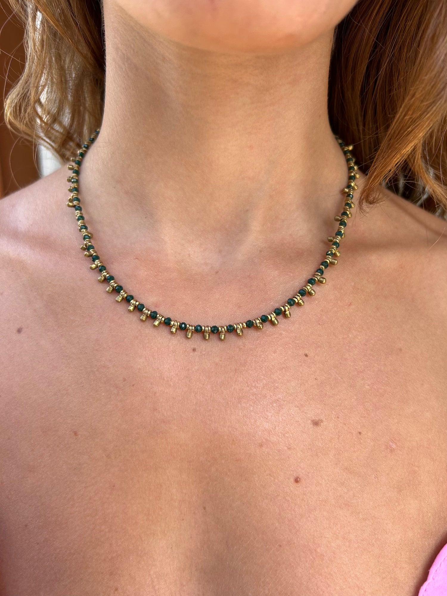 Natasha Rich Necklace (short) - Green