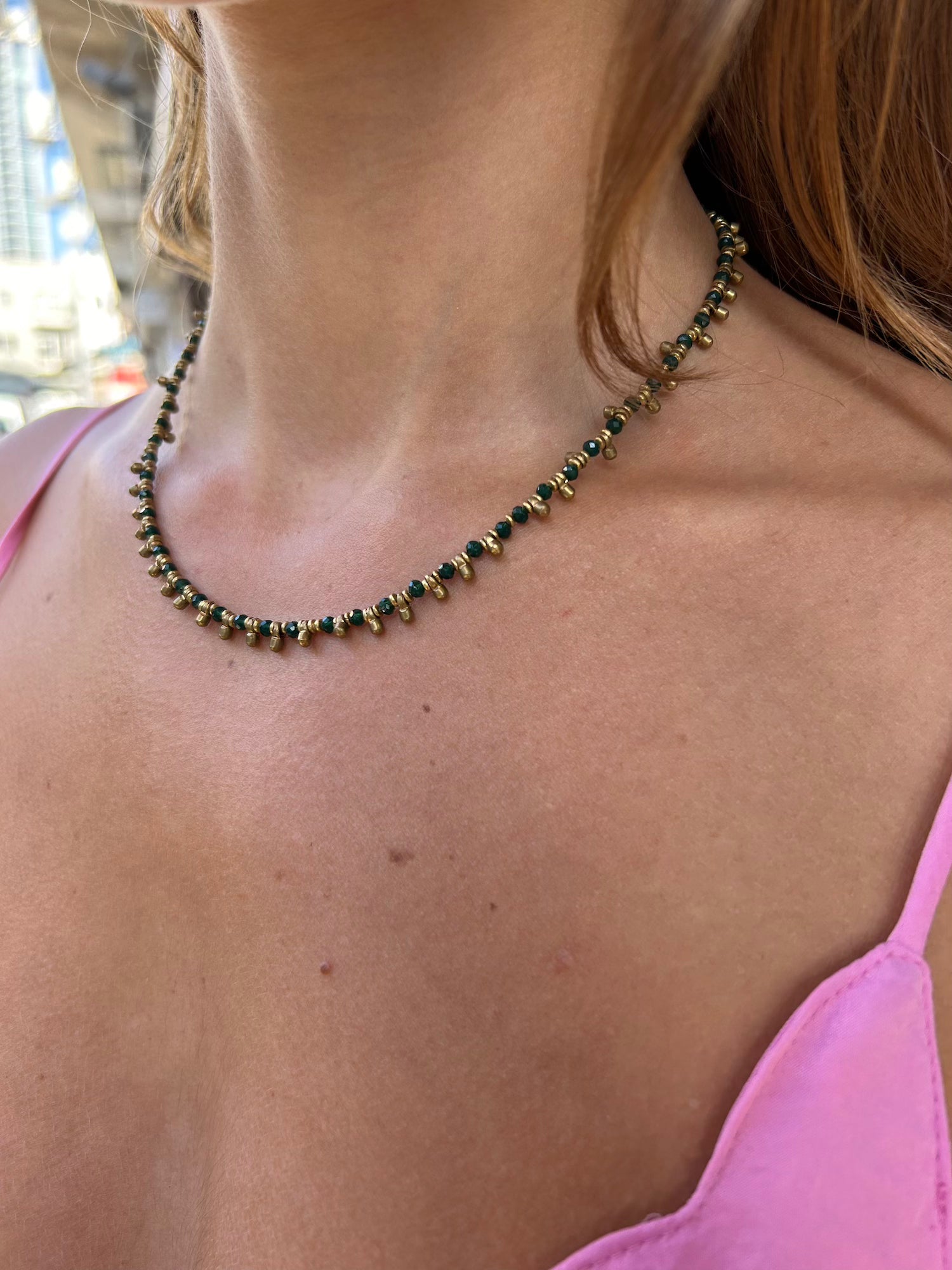 Natasha Rich Necklace (short) - Green