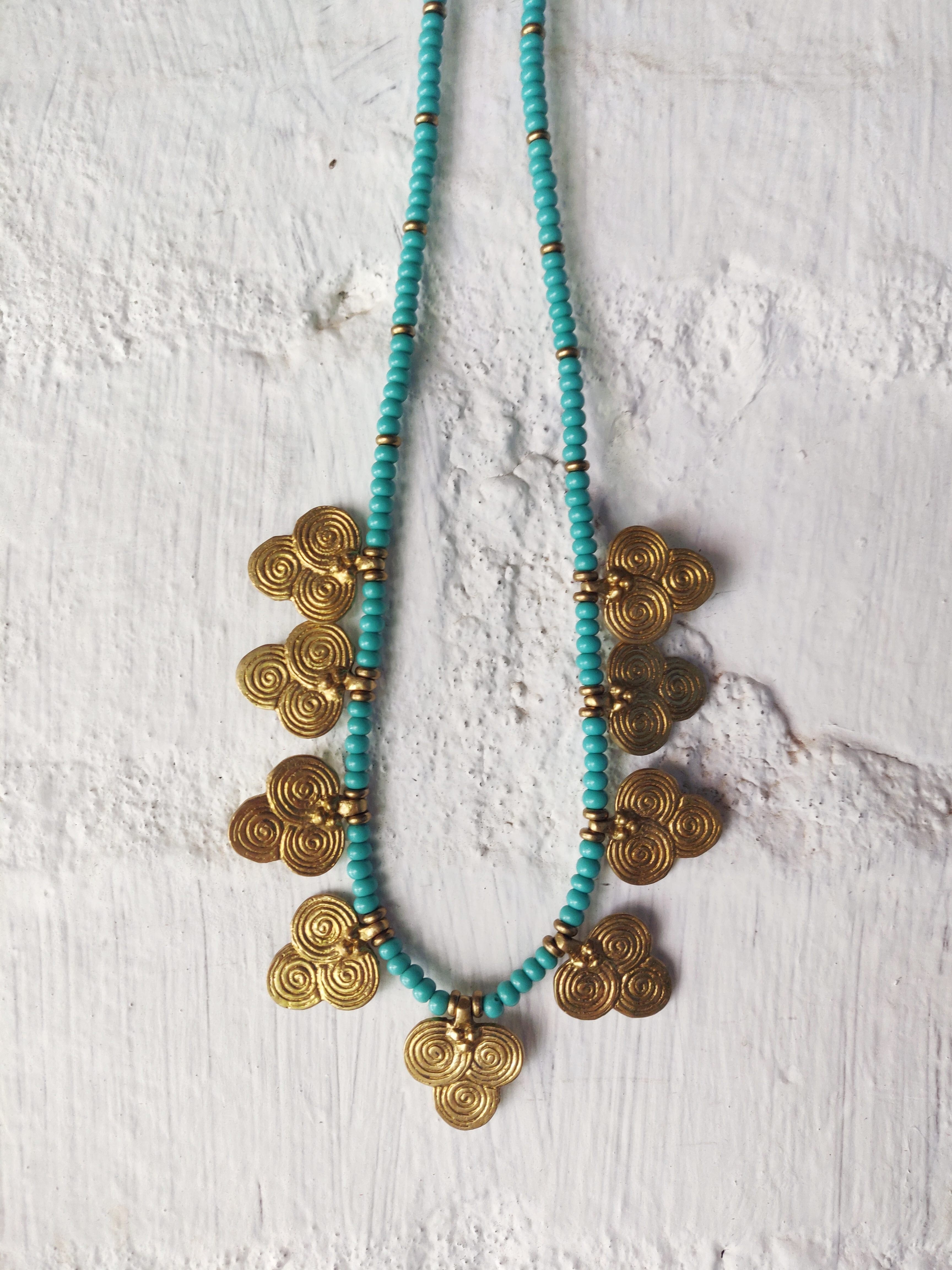 Natasha Spiral Necklace - Turquoise