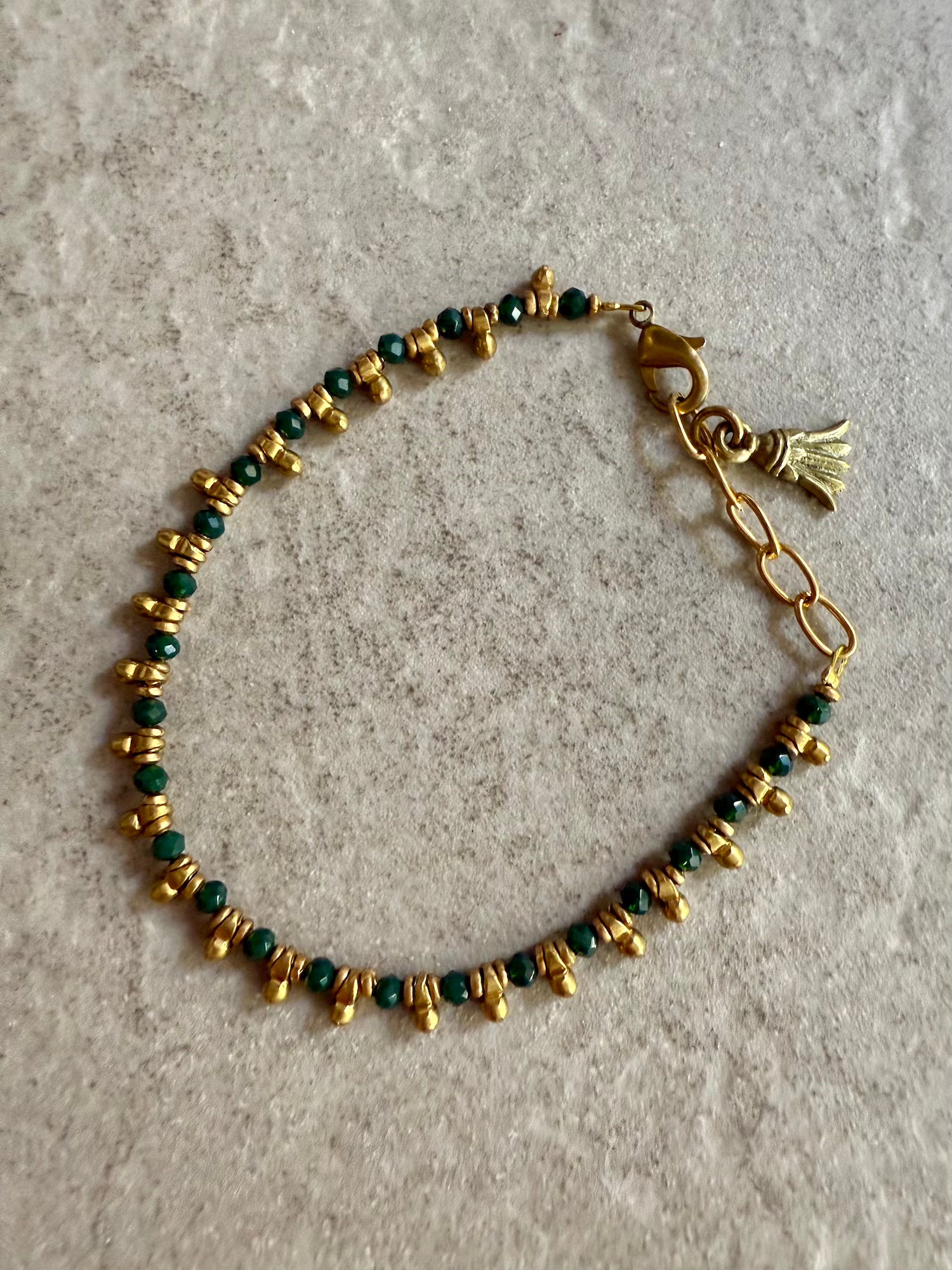 Natasha Beaded Bracelet - Dark Green