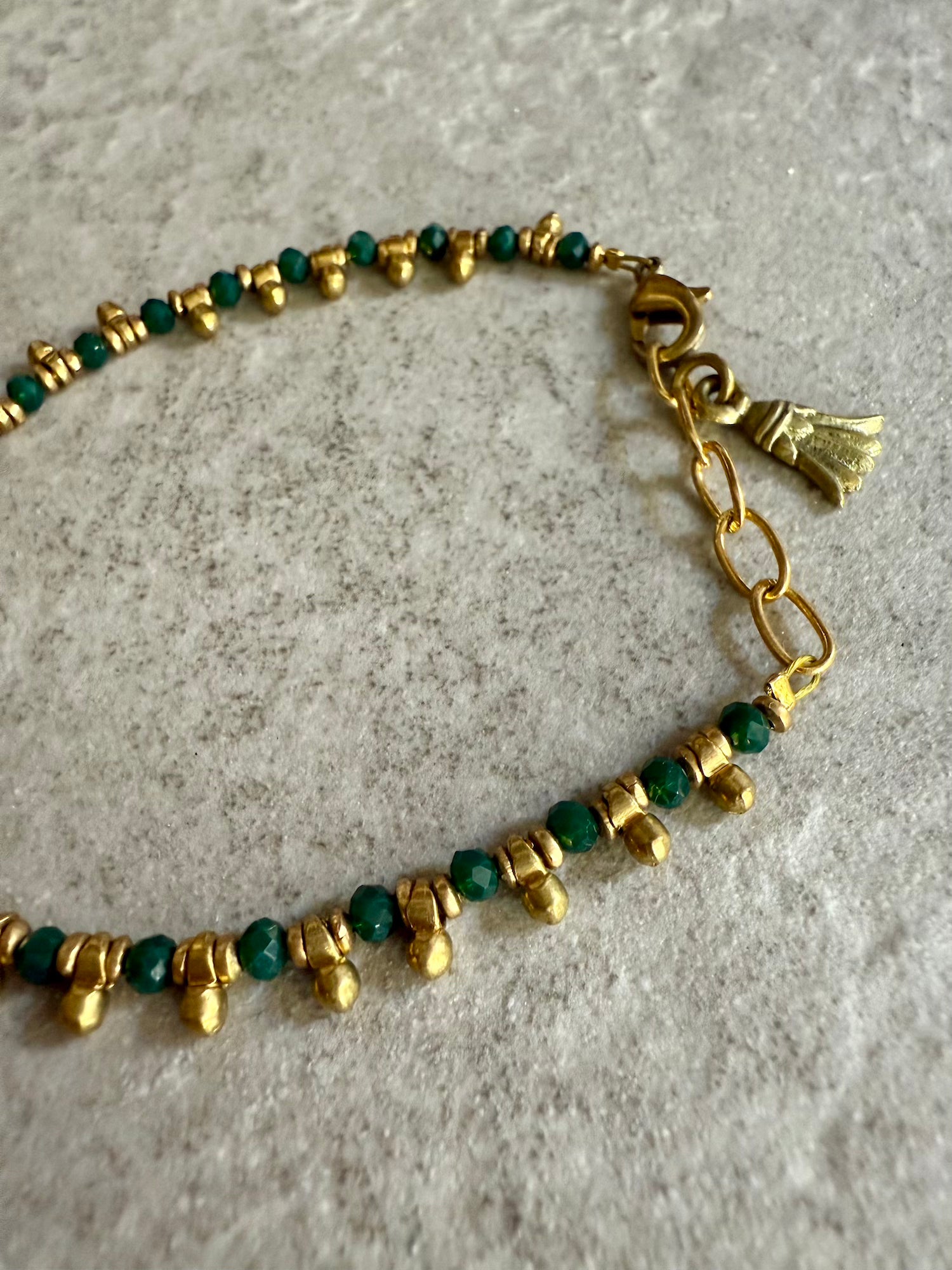 Natasha Beaded Bracelet - Dark Green