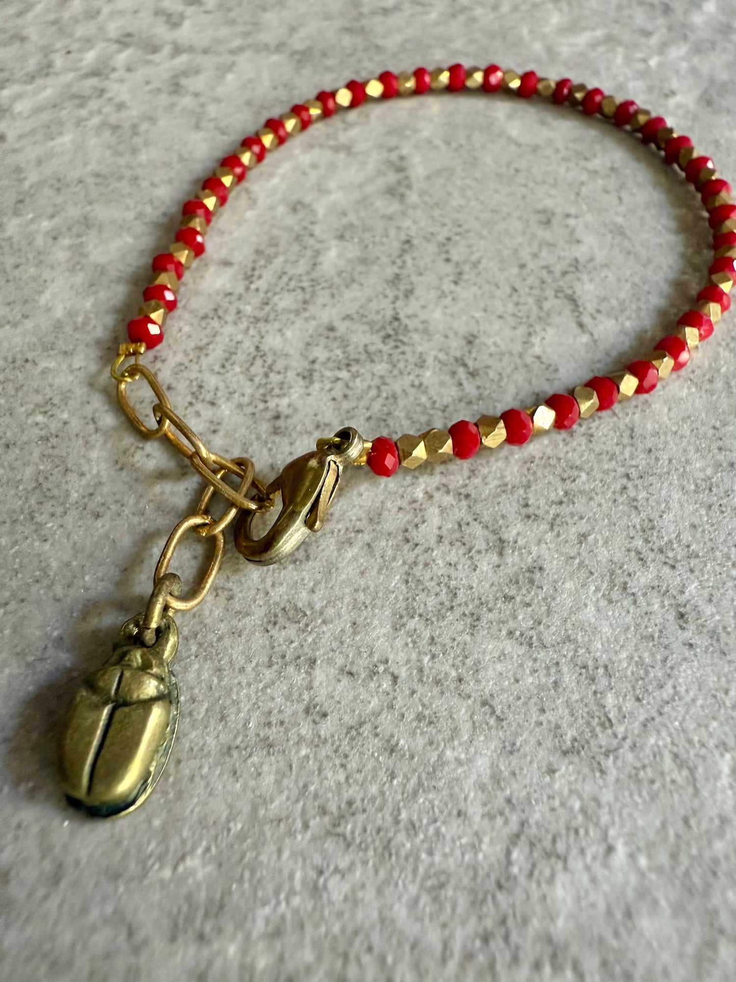 Natasha Beaded Bracelet - Red