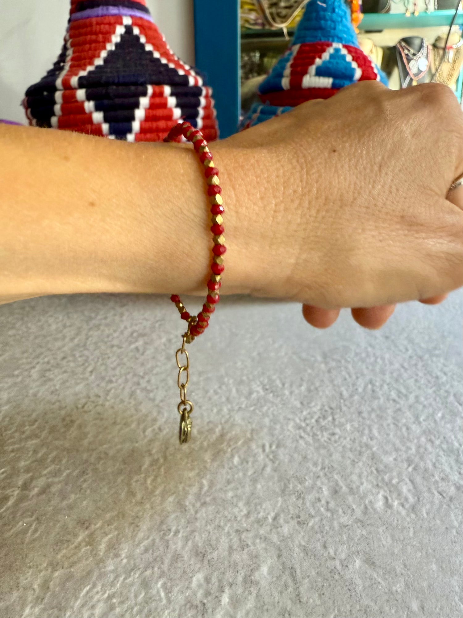 Natasha Beaded Bracelet - Red