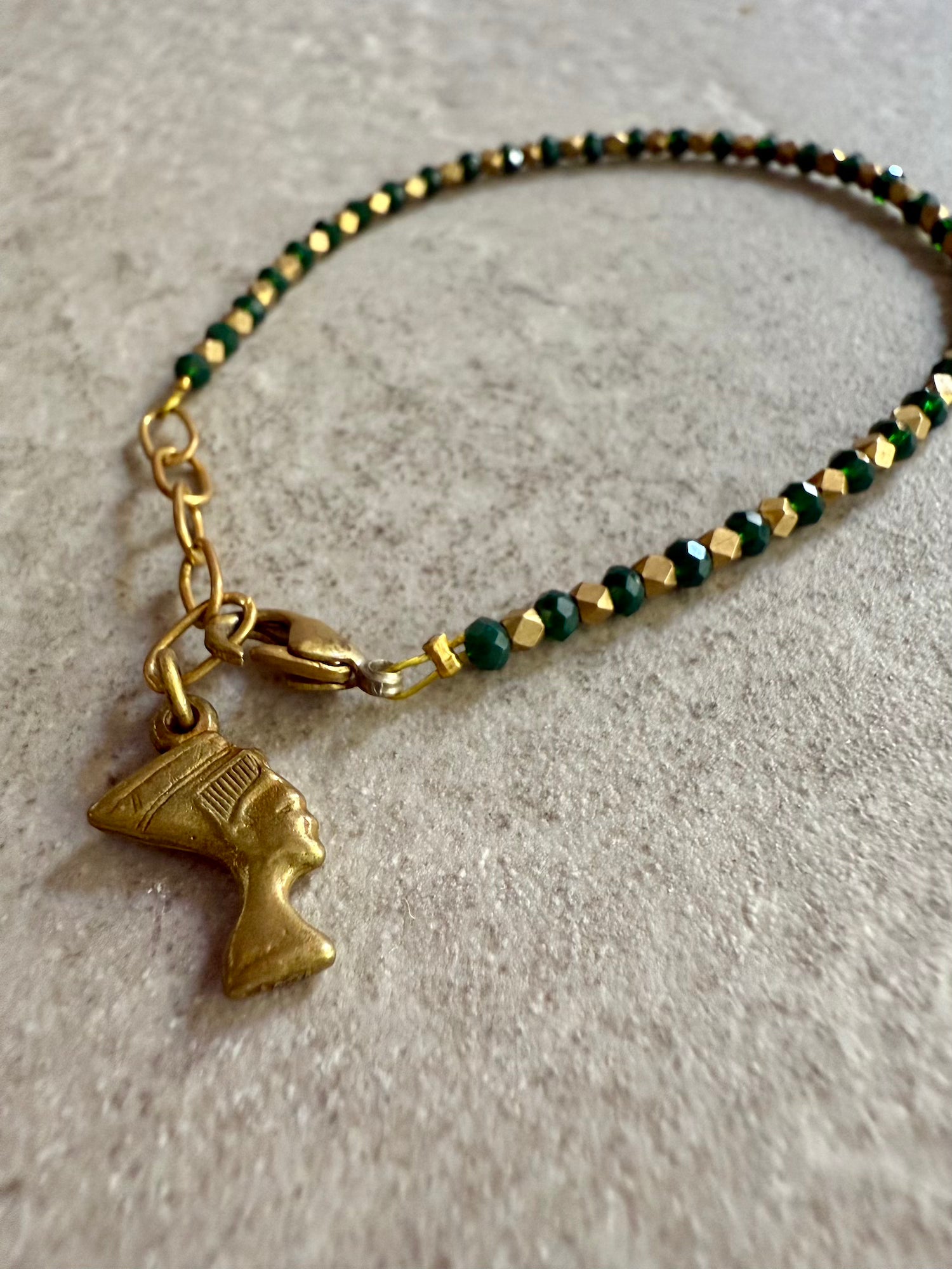 Natasha Beaded Bracelet - Dark Green