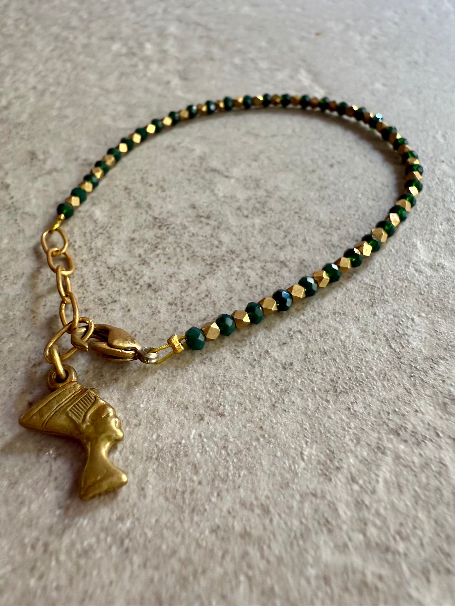 Natasha Beaded Bracelet - Dark Green