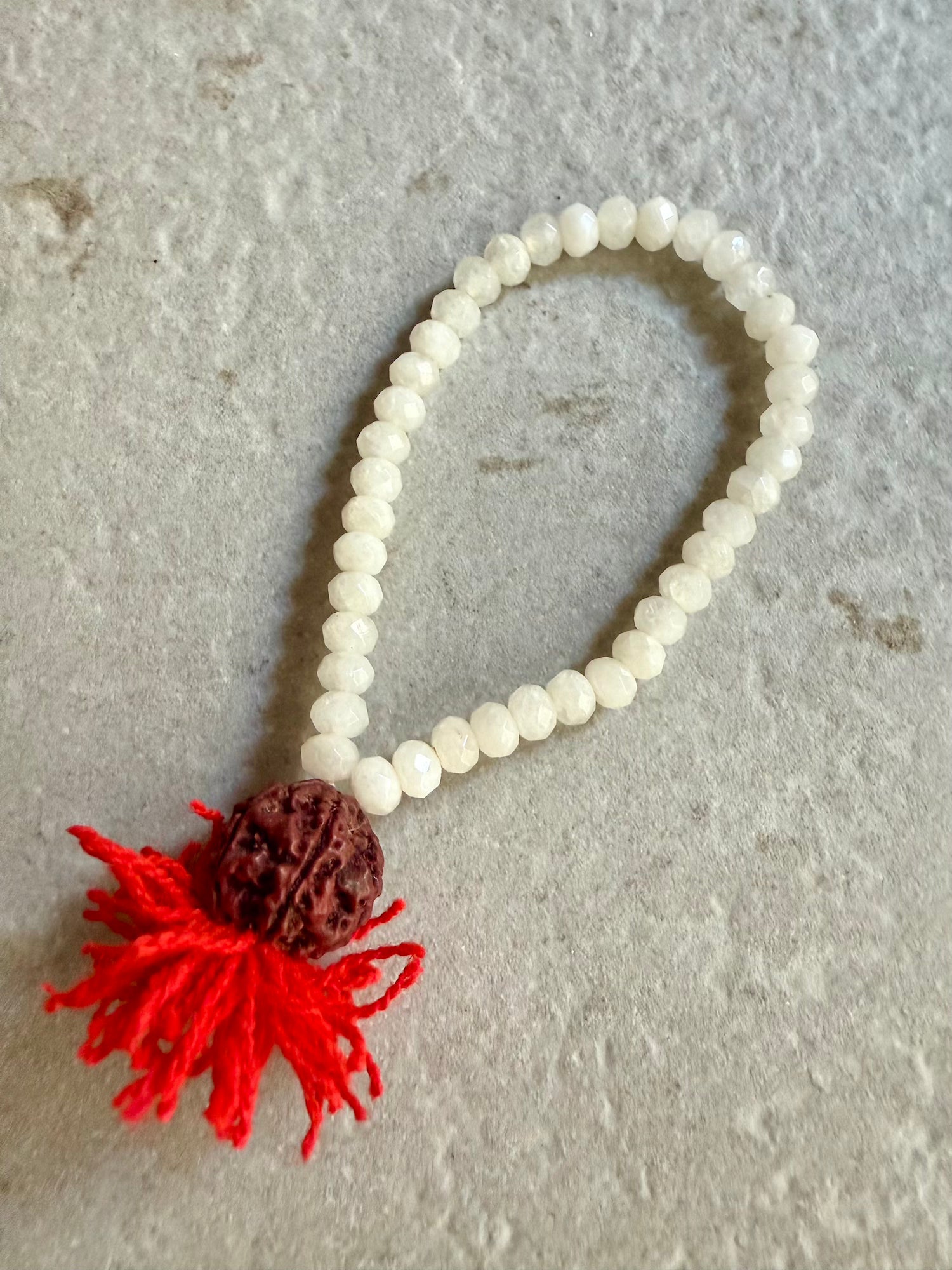 White Pompom Bracelet