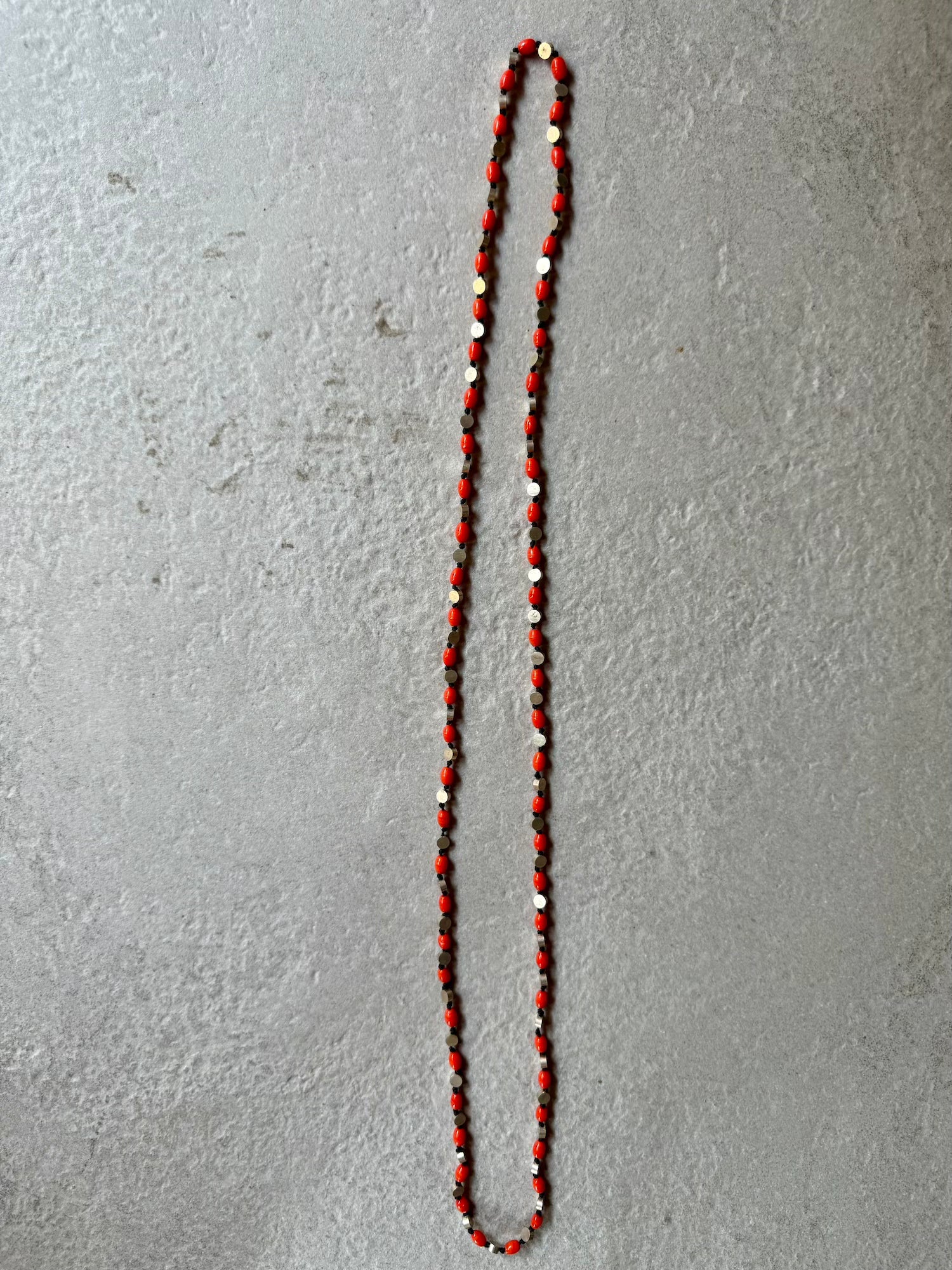 Glass Brass Necklace - Orange