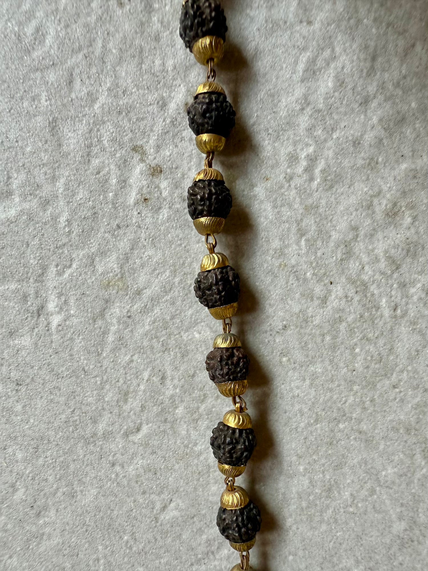 Black &amp; Gold Rudraksha Mala