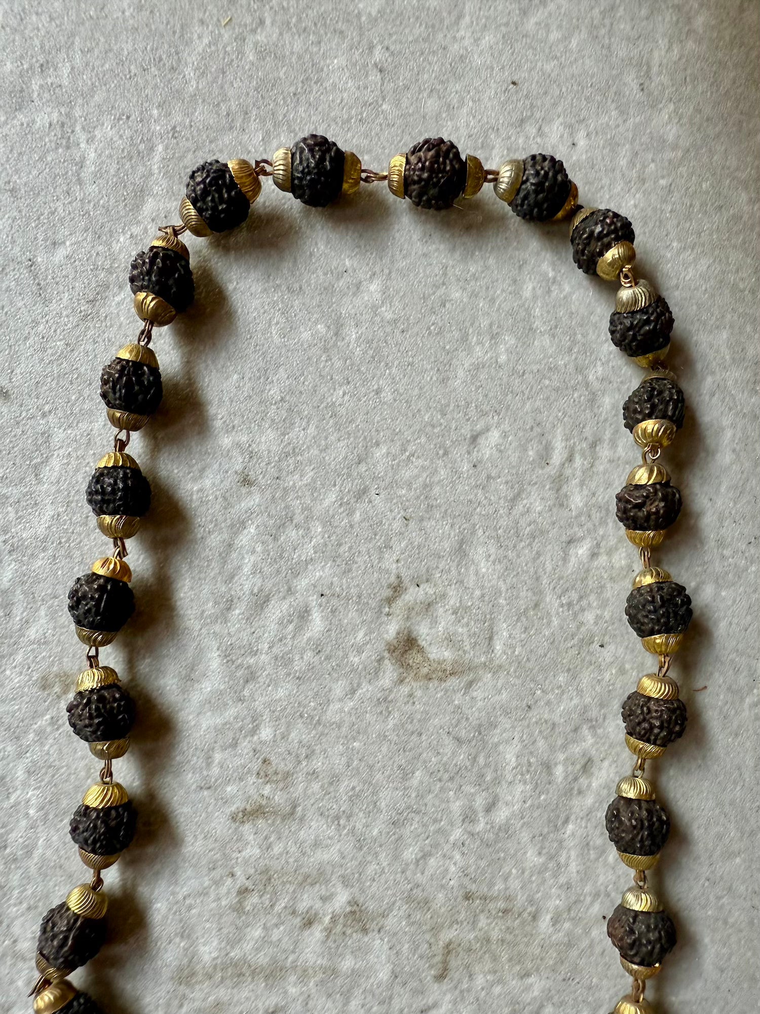 Black &amp; Gold Rudraksha Mala
