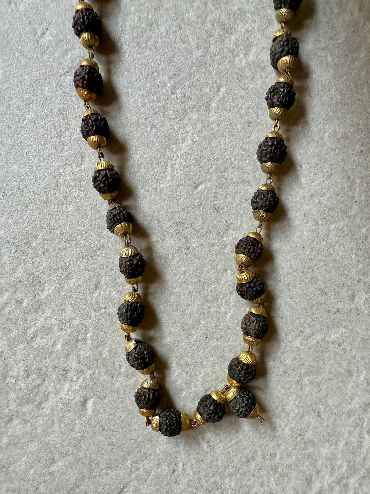 Black &amp; Gold Rudraksha Mala