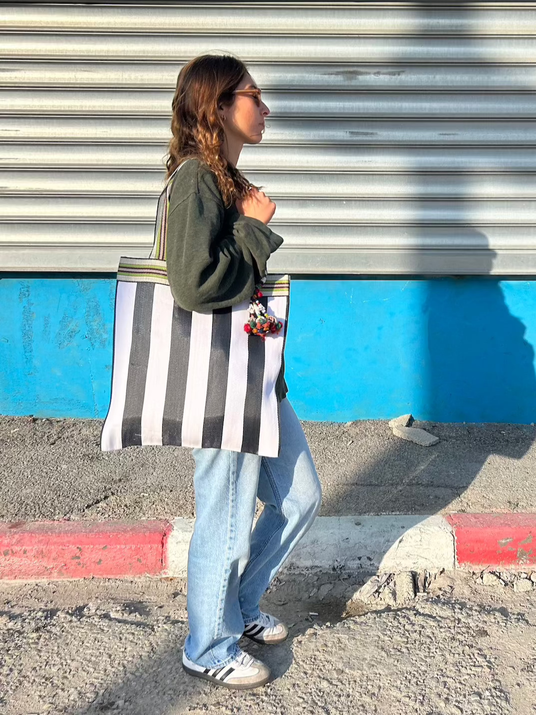 B&amp;W Striped Shopper