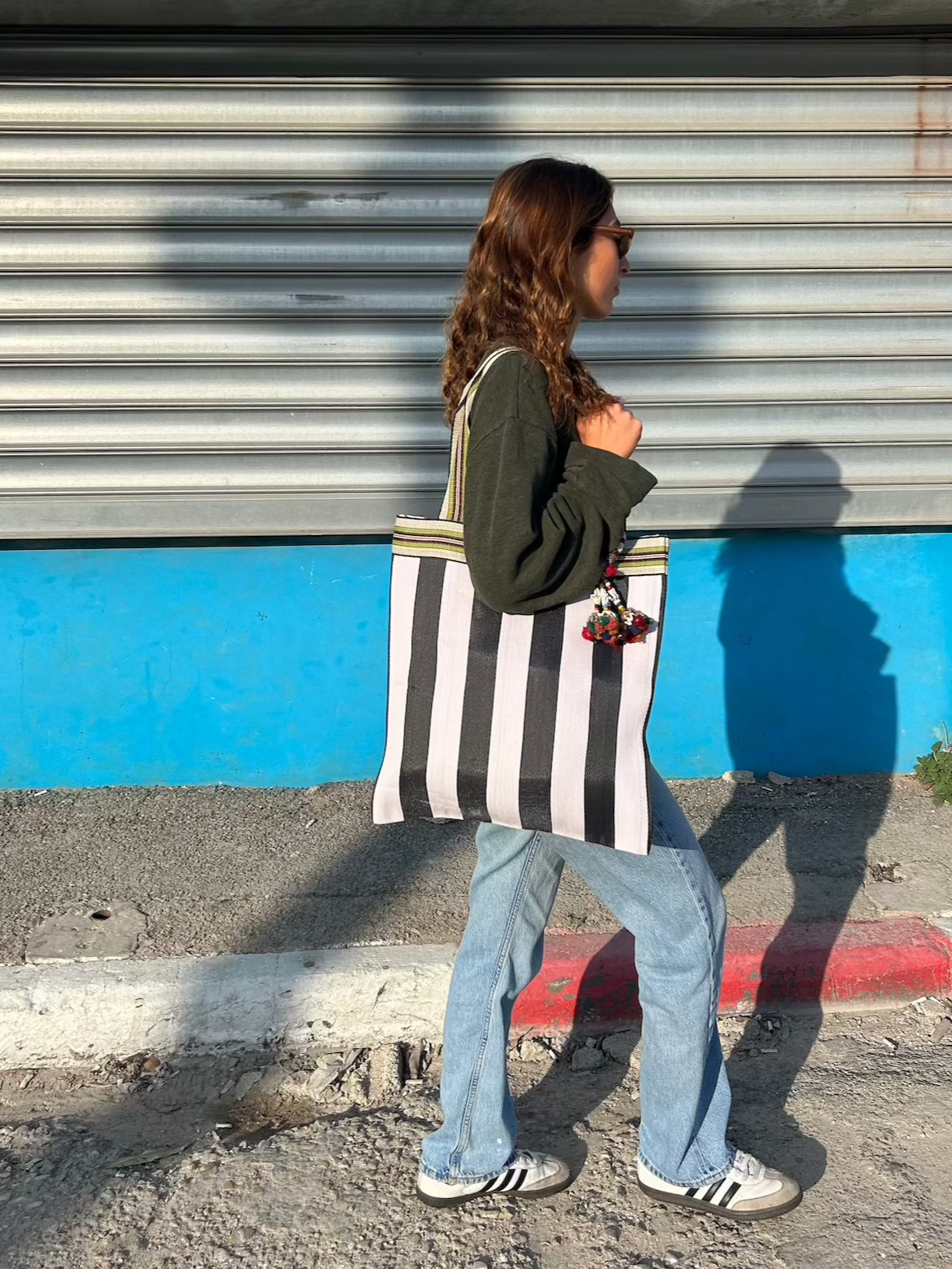 B&amp;W Striped Shopper