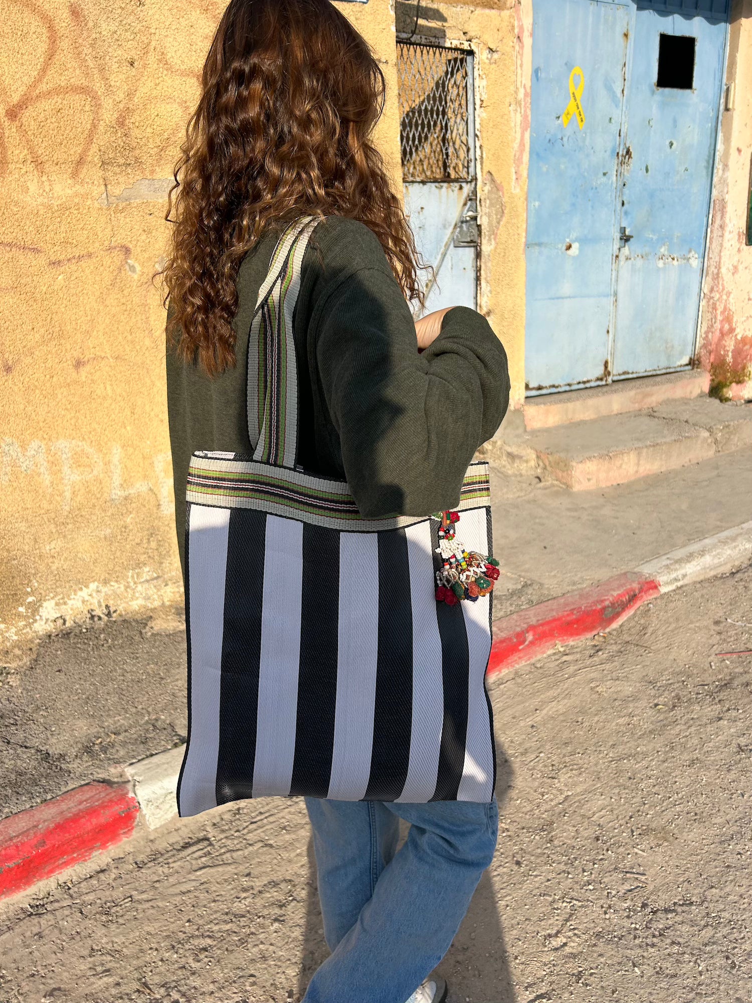 B&amp;W Striped Shopper