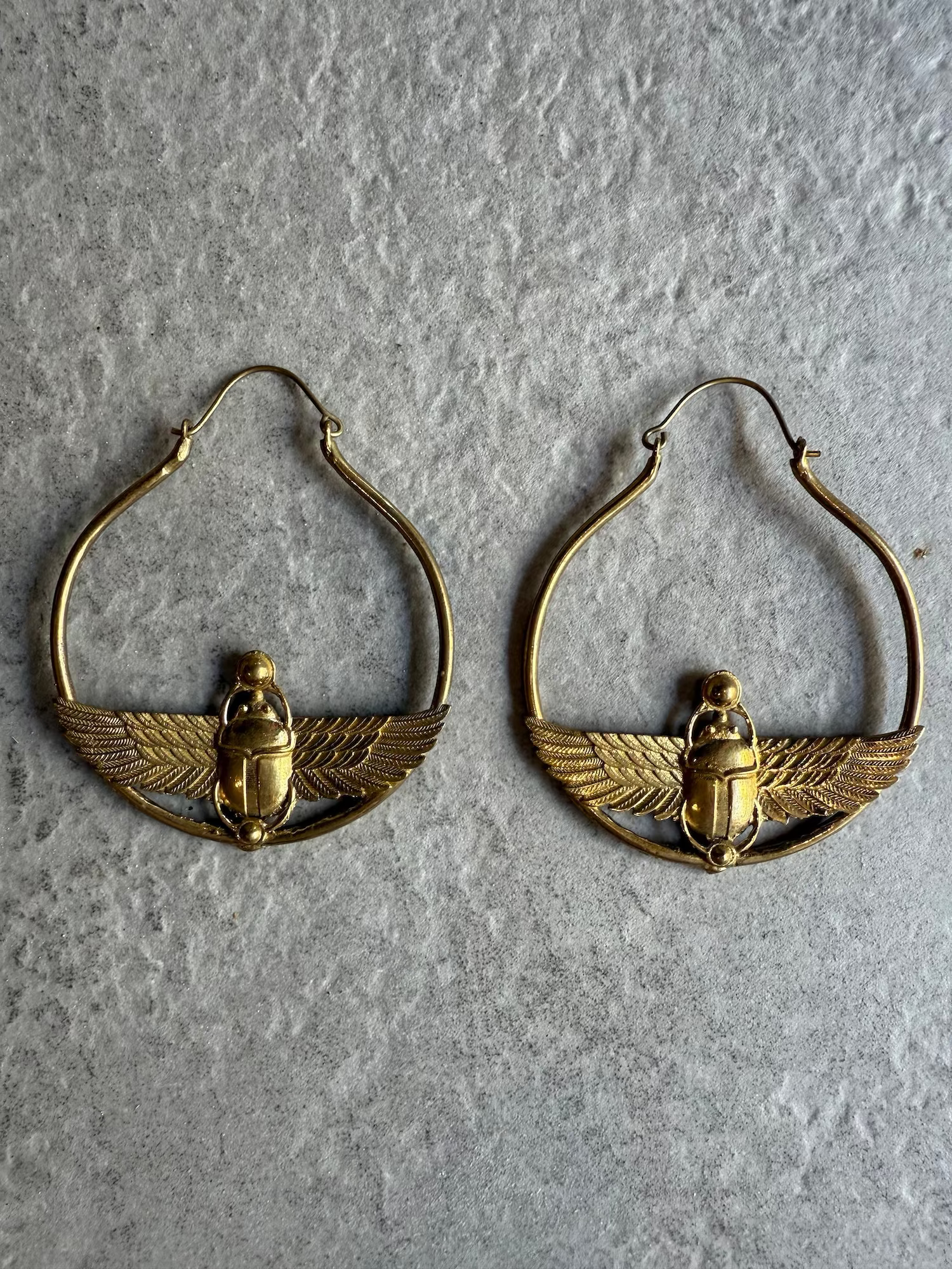 Scarab Wings Large Hoops