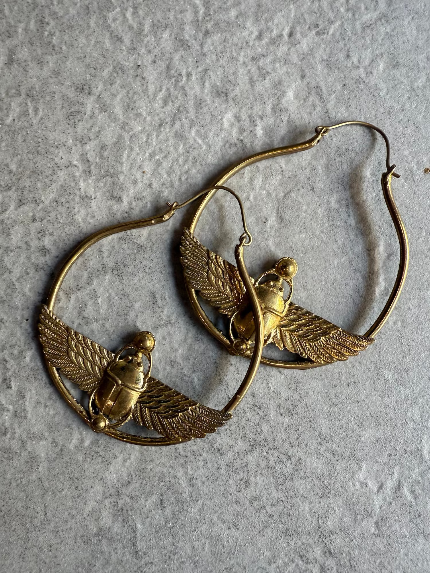 Scarab Wings Large Hoops