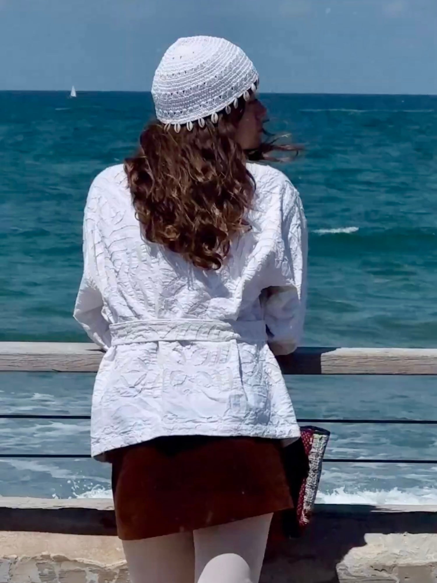 White Shell Beanie