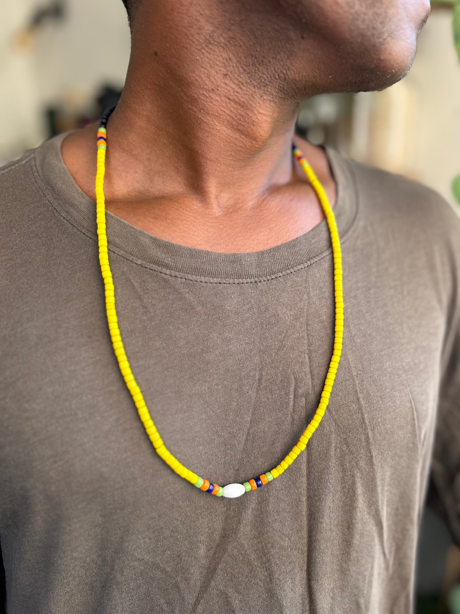 Nagaland Single Necklace - Yellow