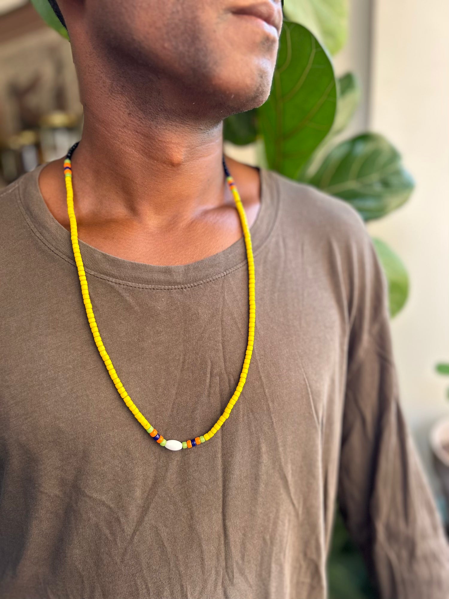 Nagaland Single Necklace - Yellow