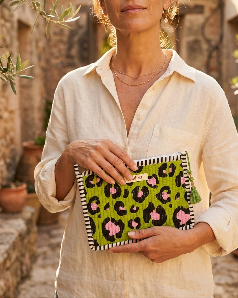 Pouch - Green Leopard