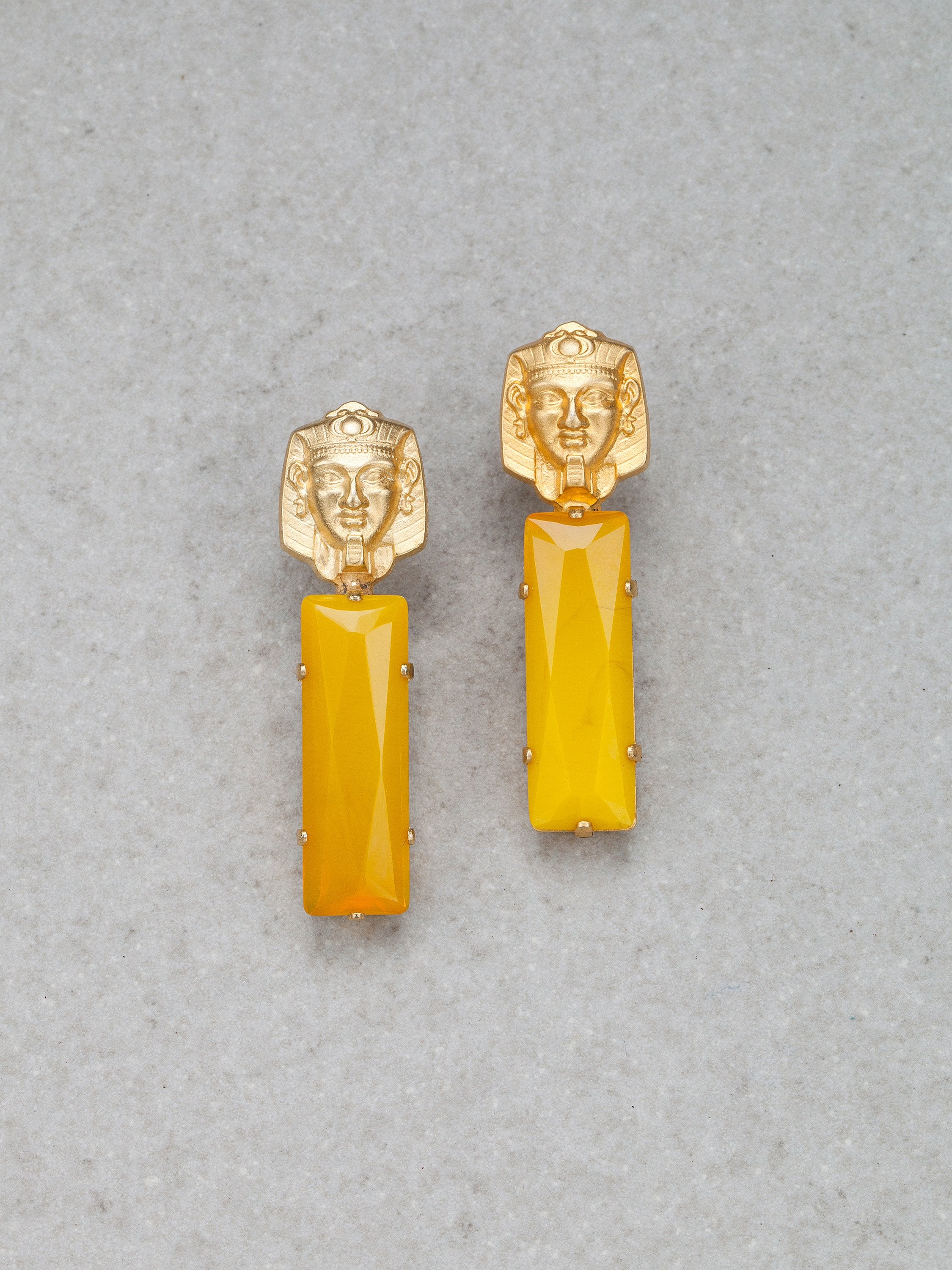 Yellow Jade Pharaoh Earrings