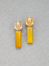 Load image into Gallery viewer, Yellow Jade Pharaoh Earrings
